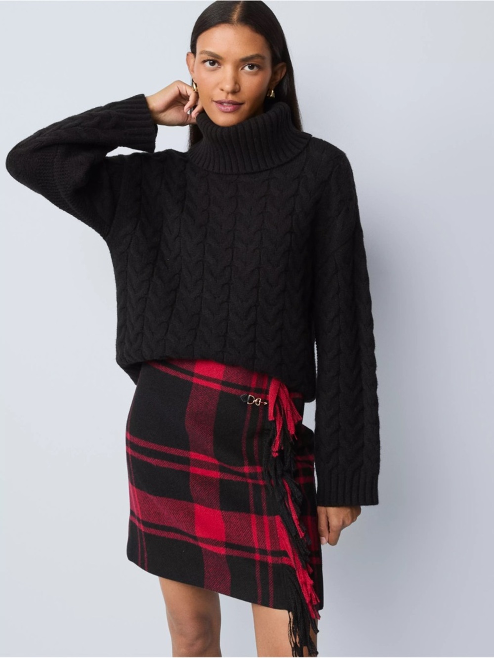 Weekend Collection Cable Turtleneck Sweater